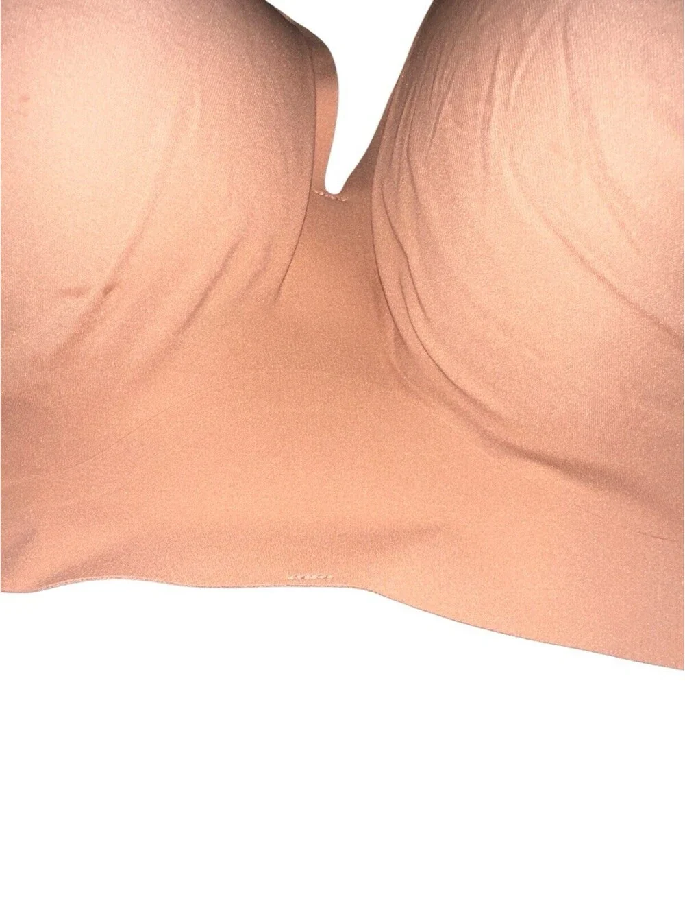 Evelyn Bobbie Starlette Plunge Bra SZ 2XL Nude Wireless EB Core Support Sand Tan